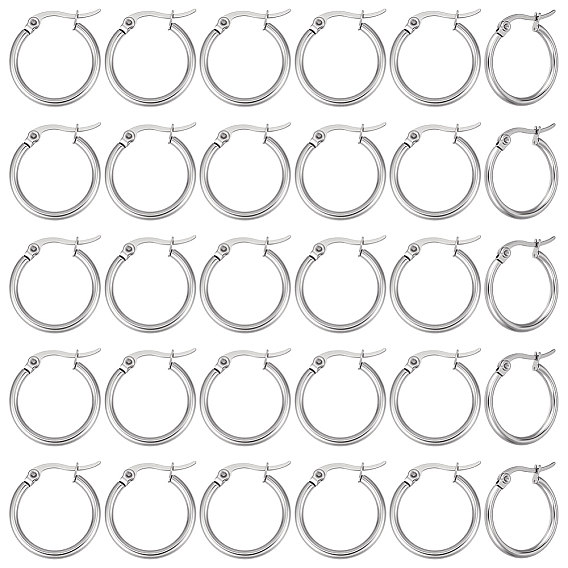 30 пары 304 серьги-кольца из нержавеющей стали, кольцо