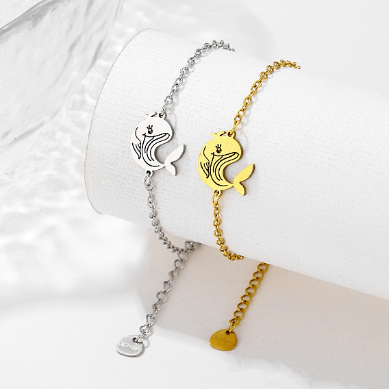 Sommerstrand 201 Edelstahl-Armbänder mit Wal-Gliedern
