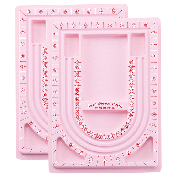 2шт. пластиковые доски для дизайна бусин для дизайна ожерелья, стекаться, прямоугольные