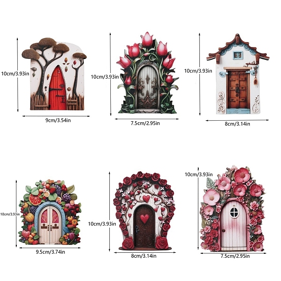 Украшения для деревянных дверей, миниатюрная волшебная дверь на елку, для дома, садовые украшения, дверь
