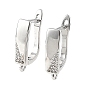 SHEGRACE Brass Micro Pave Cubic Zirconia Hoop Earring Findings, with Loop, Cadmium Free & Lead Free & Nickel Free