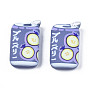Opaque Resin Cabochons, Drink Bottle with Pomegranates Pattern