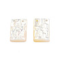 Natural White Shell Charms, Rectangle with Virgin Mary