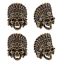 4шт. бусины из европейского сплава в тибетском стиле, бусины с большим отверстием, череп головы
