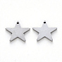 304 Stainless Steel Charms, Laser Cut, Star