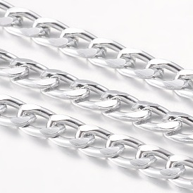 Cadena de aluminio retorcido, sin soldar, oval, 9x5x1.5 mm