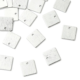 Shegrace Messinganhänger, quadratische Charms, leere tag stempeln, gebürstete Oberfläche, cadmiumfrei und bleifrei und nickelfrei