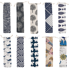 Пакеты из хлопчатобумажной и льняной ткани, шнурок сумки, прямоугольные