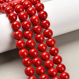 Natural Dyed Mashan Jade Gemstone Bead Strands, Round