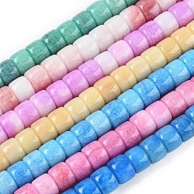 Нити из окрашенных стеклянных бусин с эффектом омбре, имитация нефрита, колонка