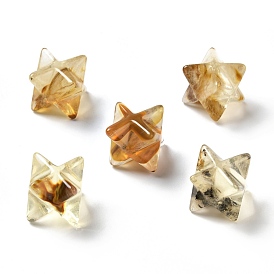 Tigerskin Glass Beads, No Hole/Undrilled, Merkaba Star
