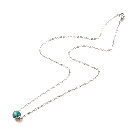 Collier d'humeur, Collier pendentif en perles de verre rondes à changement de couleur avec détection de température pour femme