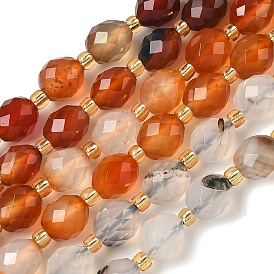 Природный агат бисер нитей, граненые, рис, с бисером