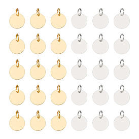 100 шт 2 цвета латунь штамповка брелки-пустые бирки, без никеля , плоско-круглые