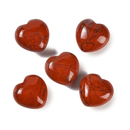 Natural Red Jasper Heart Love Stone, Healing Pocket Palm Stone for Reiki Balancing