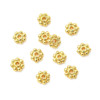 SHEGRACE Brass Spacer Beads, Flower, Cadmium Free & Nickel Free & Lead Free