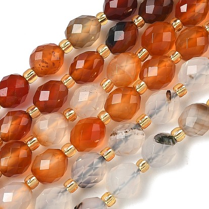 Природный агат бисер нитей, граненые, рис, с бисером