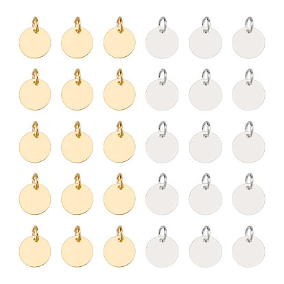 100 шт 2 цвета латунь штамповка брелки-пустые бирки, без никеля , плоско-круглые
