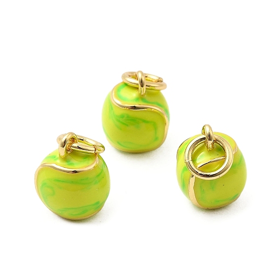 Латунь эмаль прелести, теннисное очарование, долговечный, без свинца и без кадмия, с целью перехода в кольце, реальный 18 k позолоченный, стойки покрытие