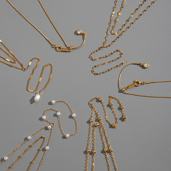 Элегантные 304 ожерелья с кисточками из искусственного жемчуга в форме буквы Y из нержавеющей стали для женщин