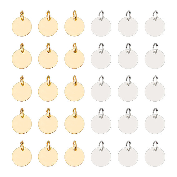 100 шт 2 цвета латунь штамповка брелки-пустые бирки, без никеля , плоско-круглые
