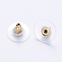 304 Stainless Steel Bullet Clutch Earring Backs, with Silicone Pads, Earring Nuts