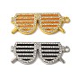 Legierung Emailanhänger, mit Strass-Steinen, cadmiumfrei und bleifrei, Charms in Form einer Brille