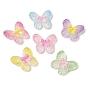 Printed Transparent Resin Cabochons, Butterfly with Bowknot, with Spangle