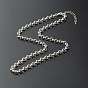 304 Stainless Steel Rolo Necklaces, with Brass Chain Extender