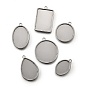 304 Настройки кабошон из нержавеющей стали кулон, двухсторонние пустые лотки для рамок, цвет нержавеющей стали