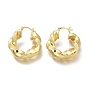 Brass Hoop Earrings, Long-Lasting Plated, Textured, Twist Ring