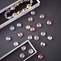 120Pcs Electroplated Transparent Glass Beads, Faceted, Flat Round