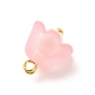 Transparent Acrylic Charms, with ABS Plastic Imitation Pearl Beads and Golden Tone Brass Findings, Flower
