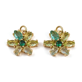 Латунные микро проложить кубического циркония подвески, подвески в форме цветов, стойки покрытие, без кадмия и без свинца, долговечный, с целью перехода в кольце