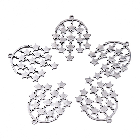 5 шт. 304 подвески из нержавеющей стали, подвески-кисточки в виде звезд, лазерная резка