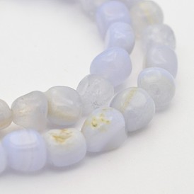 Natural Blue Lace Agate Bead Strands, Tumbled Stone, 5~7X5~7mm, Hole: 1mm, about 15.7 inch