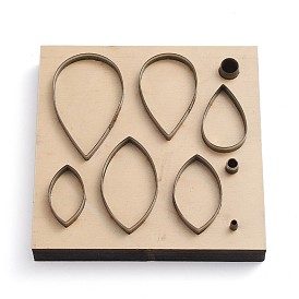Wood Cutting Dies, with Steel, Leather Mold, for DIY Scrapbooking/Photo Album, Decorative Embossing DIY Paper Card, Teardrop with Horse Eye
