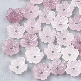 Perles de corail synthétiques, teint, fleur