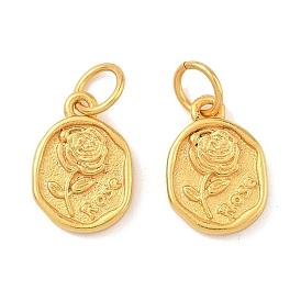 Латунные подвески, овал с цветочными подвесками, долговечный, без свинца и без кадмия, с целью перехода в кольце