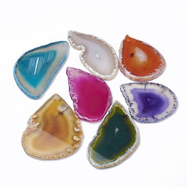 Natural Agate Big Pendants, Dyed, Nuggets