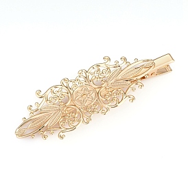 Brass Alligator Hair Clips, Long-Lasting Plated, Flower