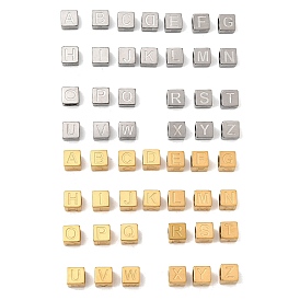 304 из нержавеющей стали европейские шарики, бусины с большим отверстием, куб с письмом