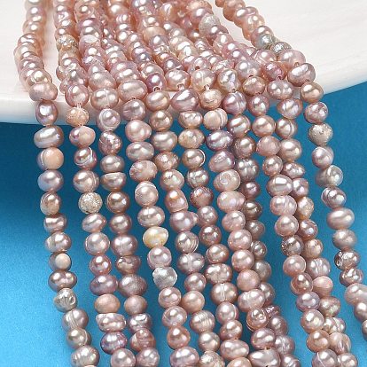 Natural Cultured Freshwater Pearl Beads Strands, Grade 2A++, Potato