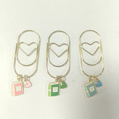 3pcs trombones en fer, avec des pendantifs en alliage d'émail, or