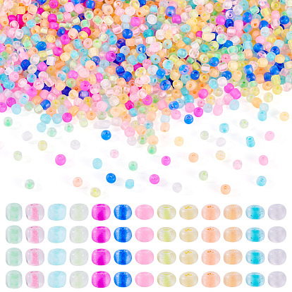 1300шт 13 цвета 6/0 светящиеся стеклянные бусины, круглое отверстие, матовые цвета внутри, светится в темноте, рондель