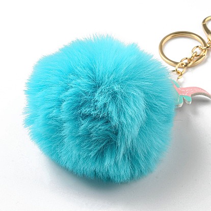 Colorful Unicorn Pom-Pom Puff Keychain (3 Colors Available)