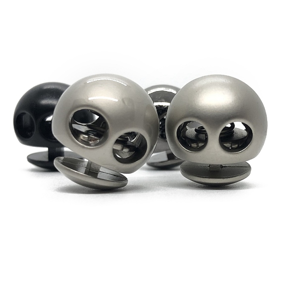 Alloy Spring Cord Lock, for Drawstrings Lanyard, Double Hole Spring Stopper Fastener