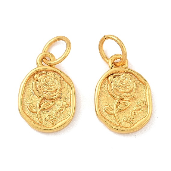 Латунные подвески, овал с цветочными подвесками, долговечный, без свинца и без кадмия, с целью перехода в кольце