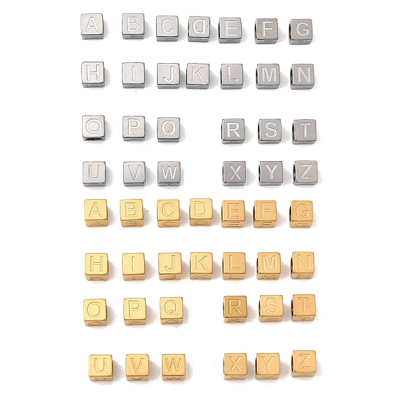 304 из нержавеющей стали европейские шарики, бусины с большим отверстием, куб с письмом