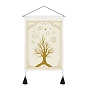 Bohemian Style Polyester Wall Hanging Tapestry, Vertical Tree of Life Pattern Tapestry, for Home Decoration, Rectangle